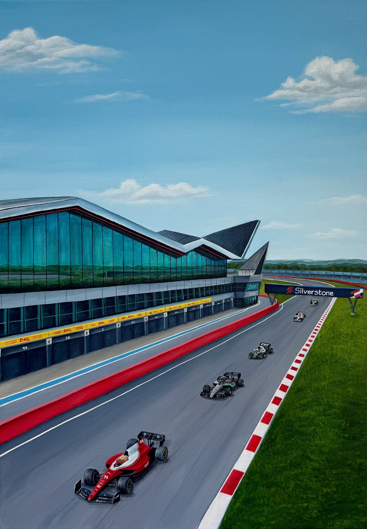 Original hand-painted Silverstone British Grand Prix painting