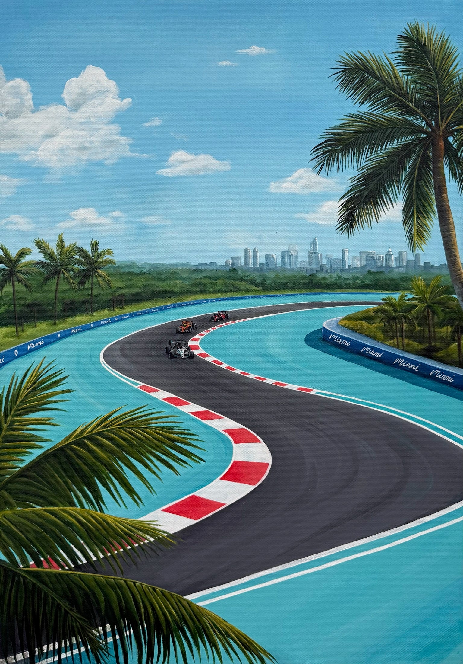 Original hand-painted Miami Grand Prix painting